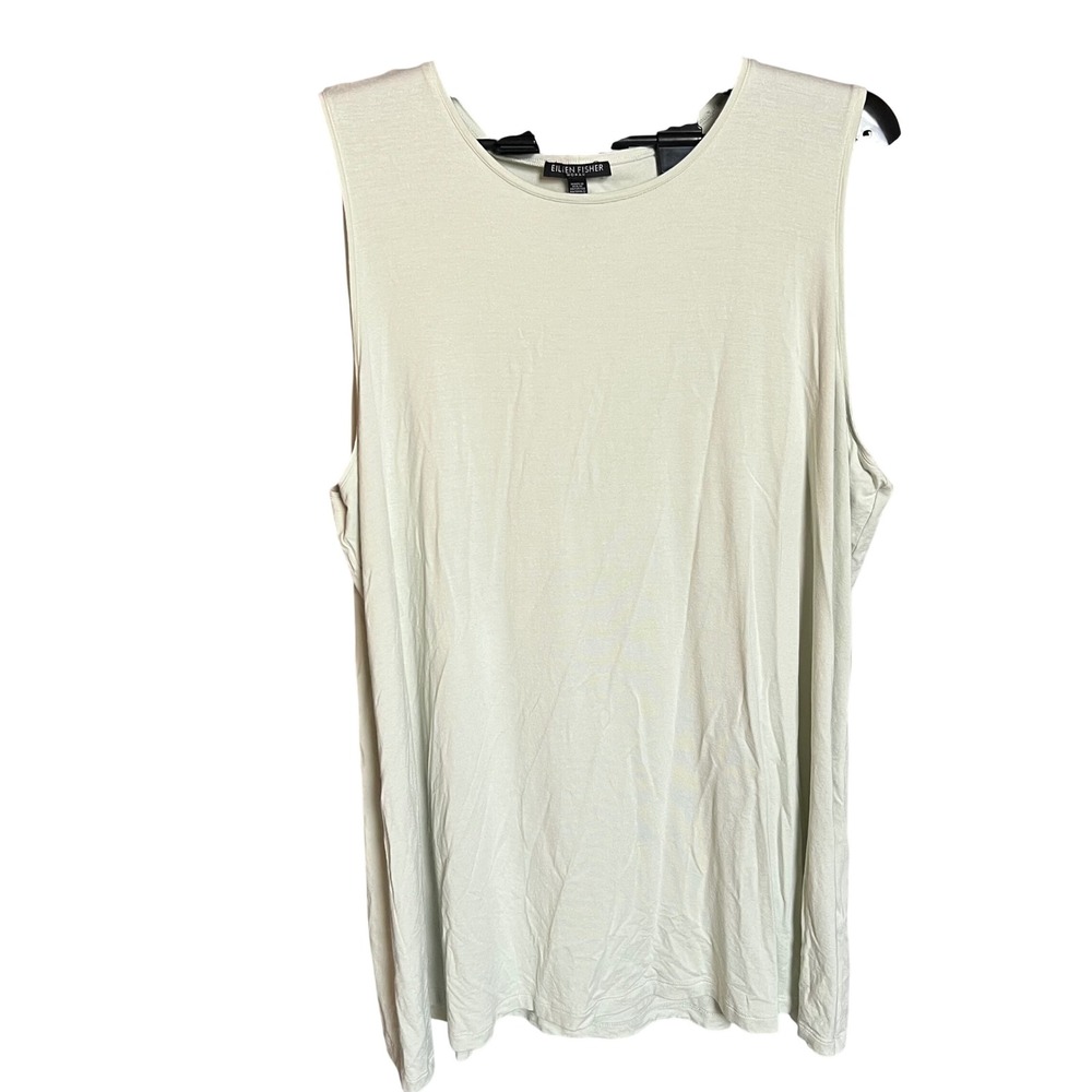 Eileen Fisher Woman Mint Green Sleeveless Viscose Stretch Tank Top 2X